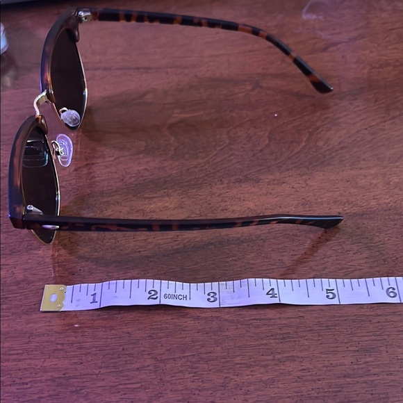 Tortoise Shell Sunglasses with Gold Accents - Picture 4 of 7